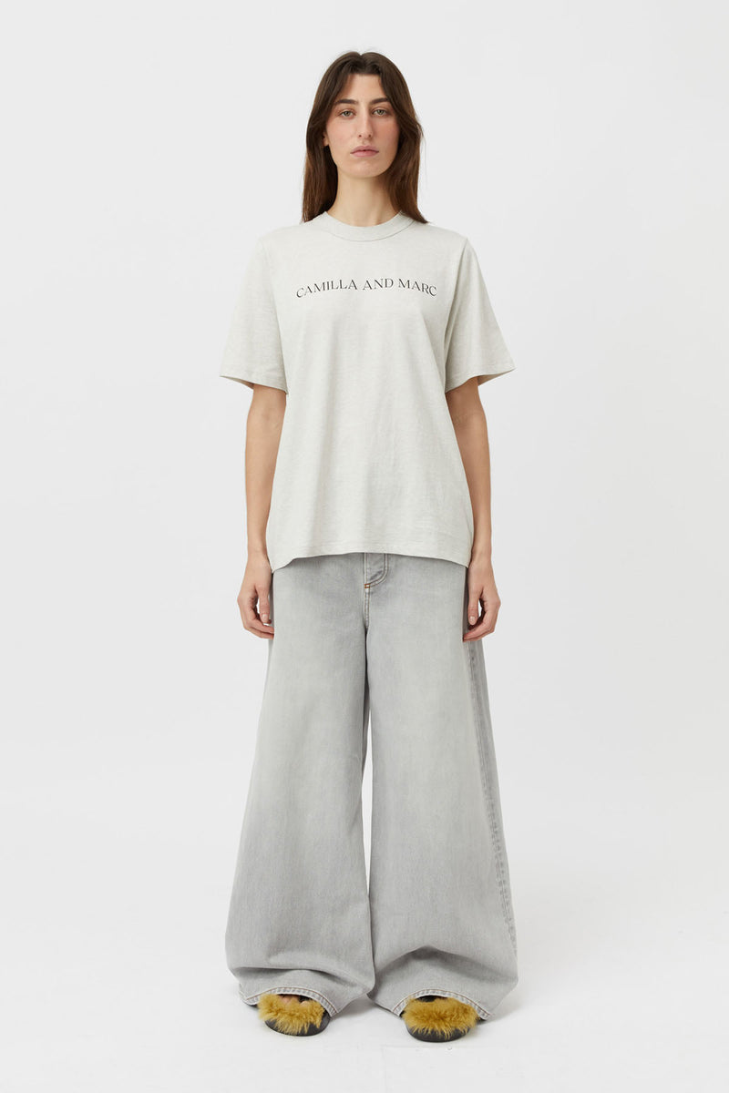 Asher Logo Tee in Oatmeal Marle - CAMILLA AND MARC® Official C&M