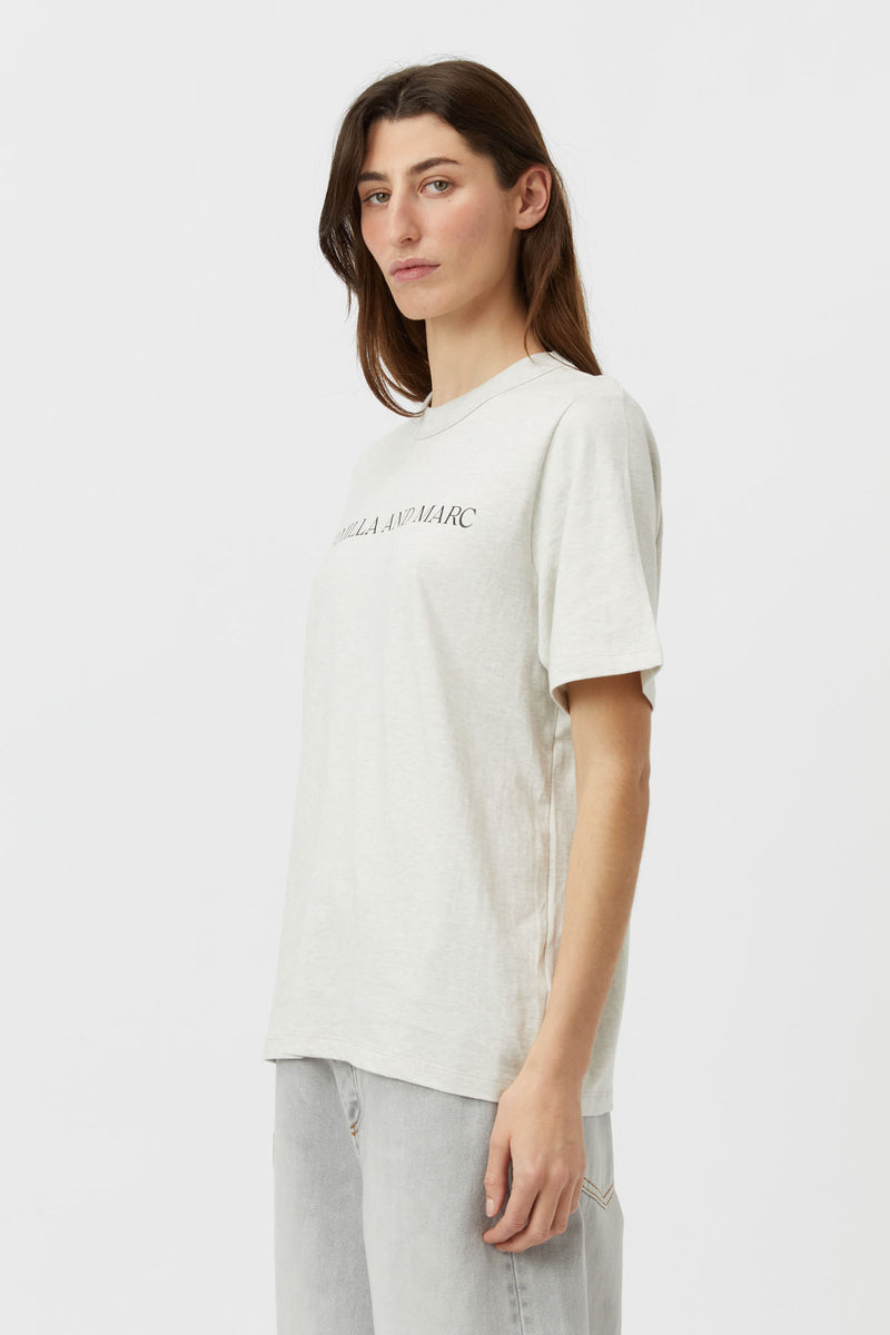 Asher Logo Tee in Oatmeal Marle - CAMILLA AND MARC® Official C&M