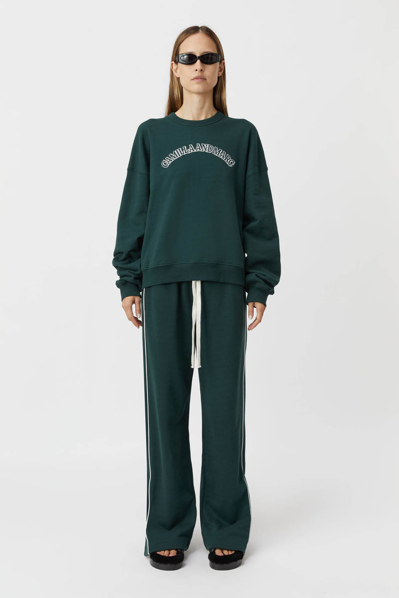 Myla Cotton Crew Tracksuit in Green - CAMILLA AND MARC® C&M