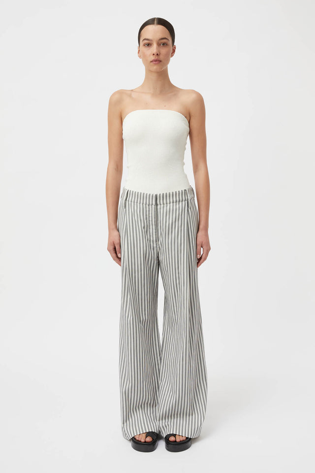 Cassius Low-waisted Pant in Black and Ecru Stripe - CAMILLA AND MARC®  Official C&M