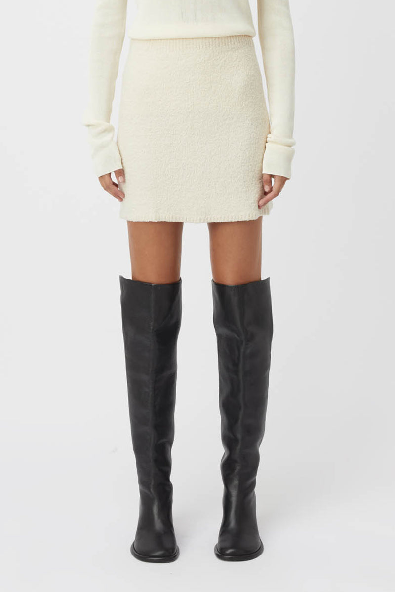 Lenora Merion Wool Mini Skirt in Cream - CAMILLA AND MARC® C&M