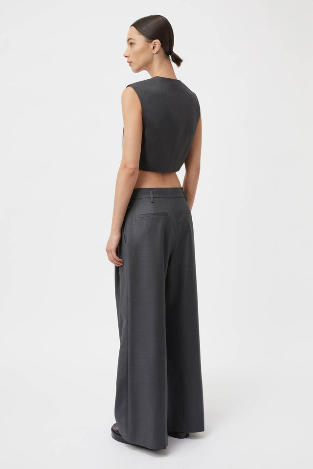Atlanta Tailored Wide-leg Pant in Grey Marle - CAMILLA AND MARC® Official  C&M
