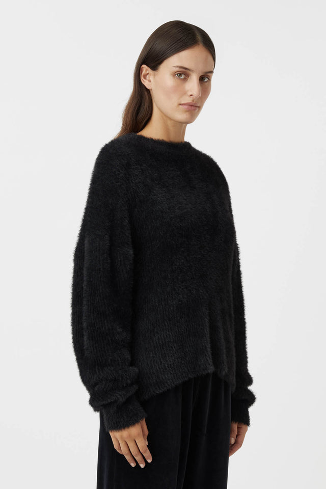 Caprani Fluffy Sweater in Black CAMILLA AND MARC C M