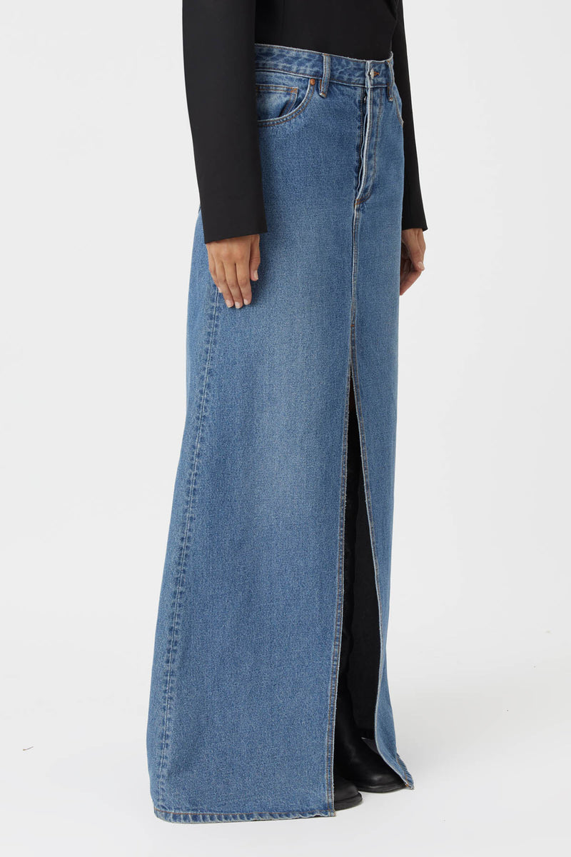 Kennedy Denim Maxi Skirt in Classic Blue - CAMILLA AND MARC® C&M