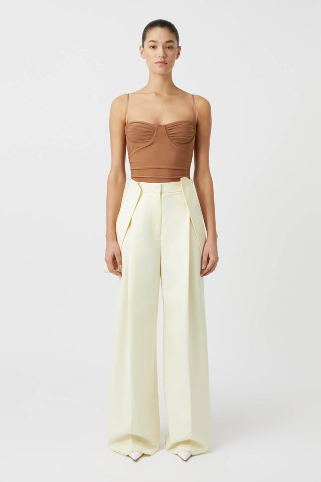 Majorelle Sheer Bodysuit in Light Toffee Brown CAMILLA AND MARC C M