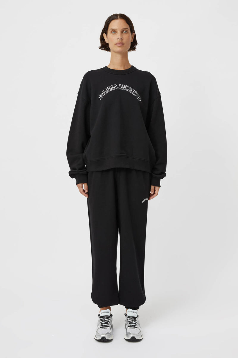 Myla Cotton Crew Tracksuit in Black - CAMILLA AND MARC® C&M