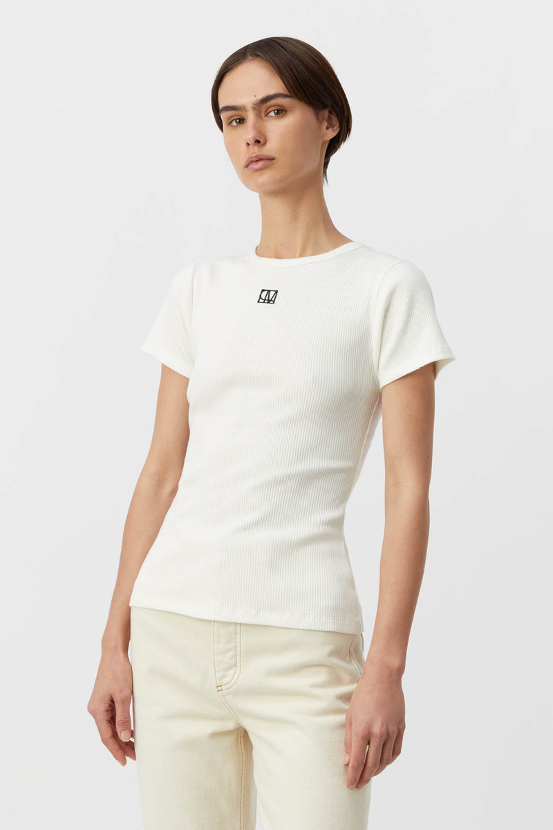 Nora Cotton Fitted Tee in Soft White - CAMILLA AND MARC® C&M