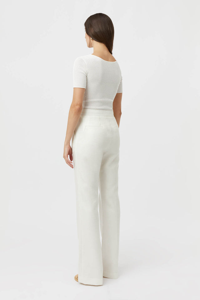 KAMILA HIGH WAIST PANT IN ORCHID WHITE