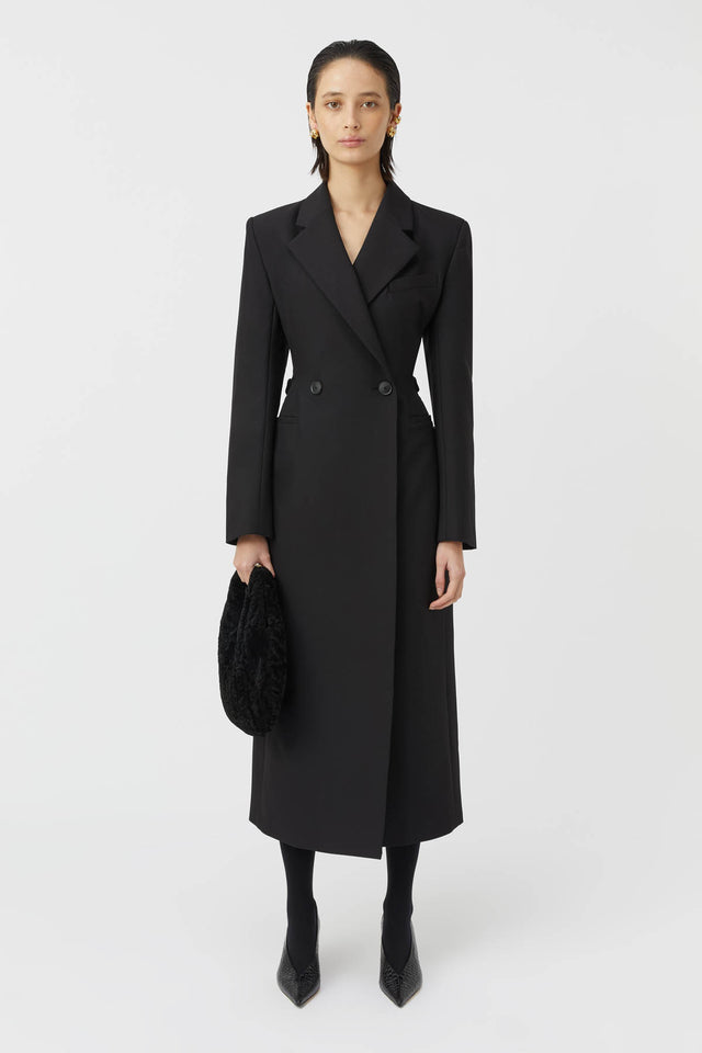 Ortega Fitted Coat in Black CAMILLA AND MARC C M