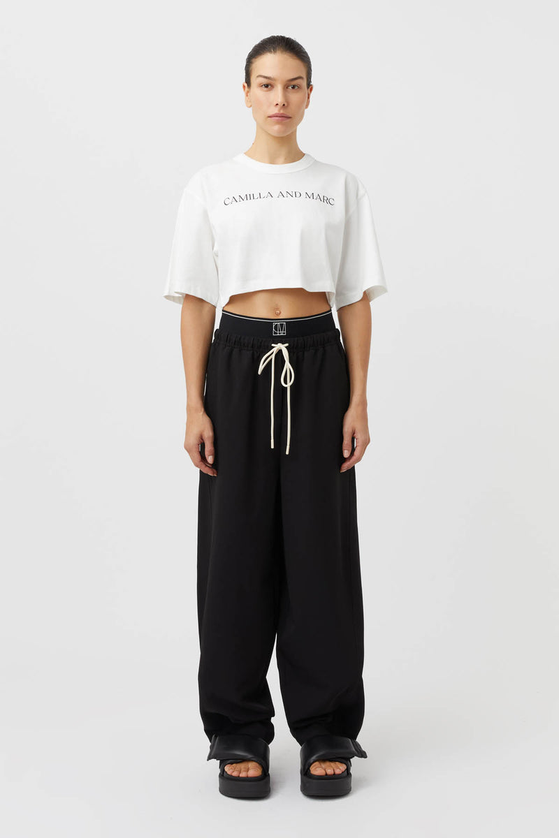 Pierre Cotton Cropped Tee in White - C&M |CAMILLA AND MARC® Official