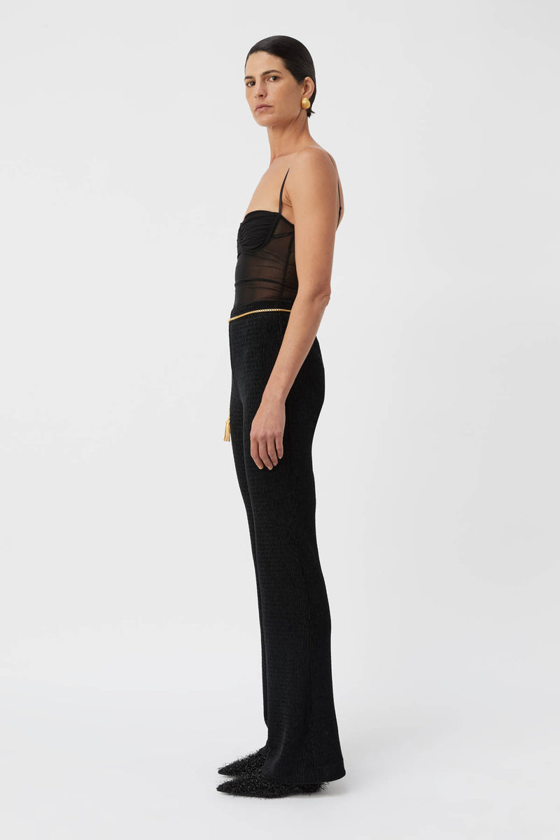 Piper Ribbed Velvet Pant in Black - CAMILLA AND MARC® C&M