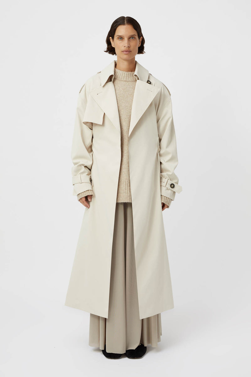 Reyes Trench Coat in Bone - CAMILLA AND MARC® C&M