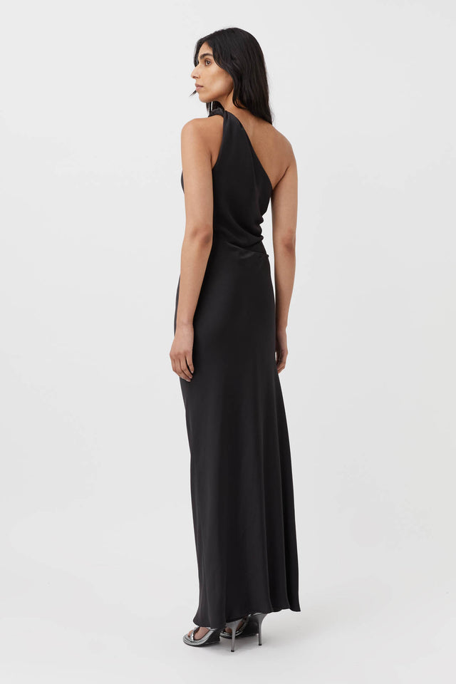 Senara One shoulder Twist Maxi Dress in Black CAMILLA AND MARC Official C M