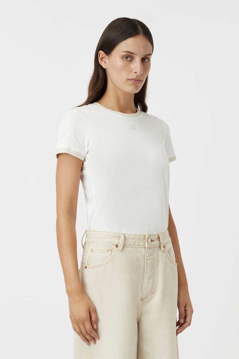 Sofia Slim Fit Tee in White Lichen - CAMILLA AND MARC® C&M