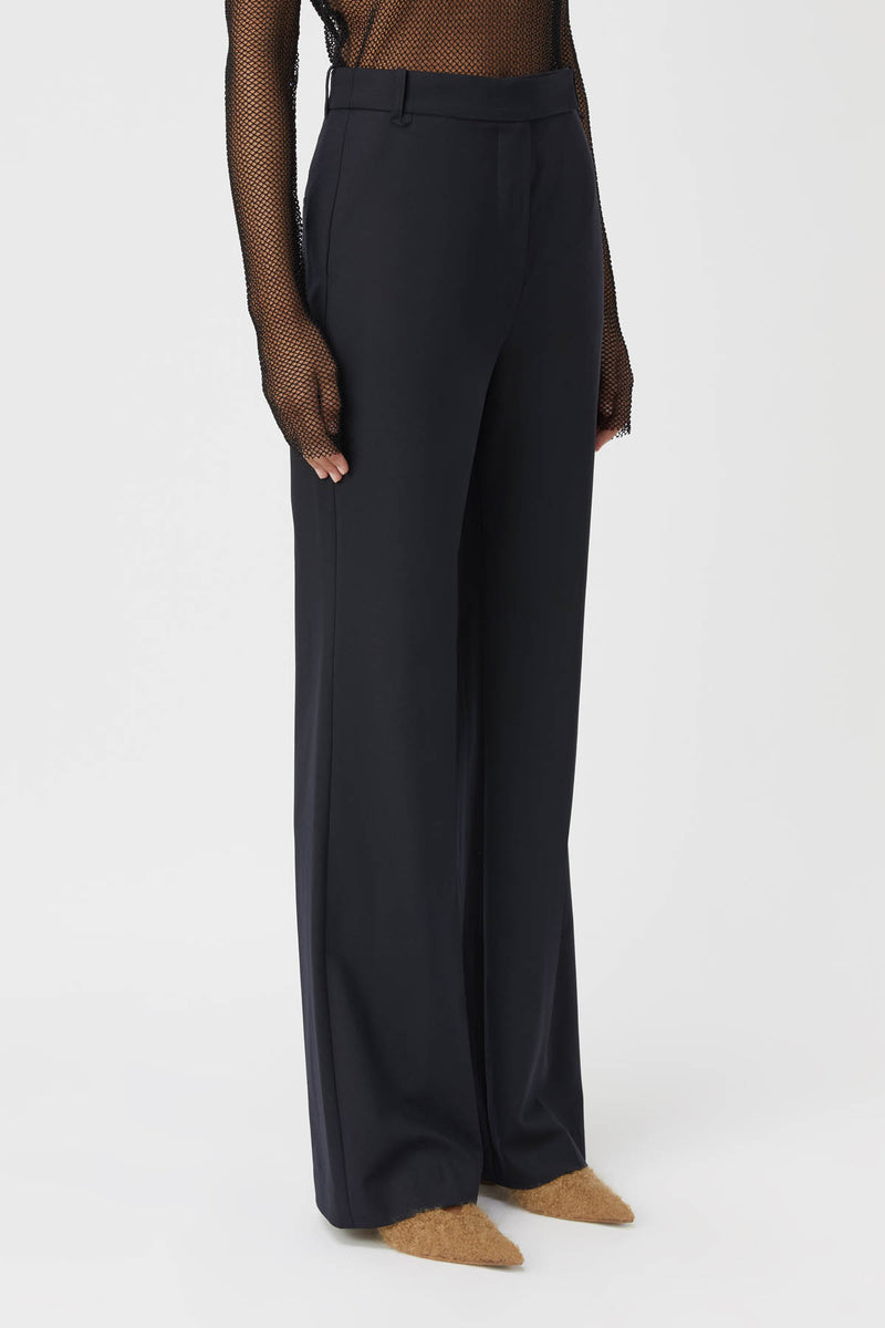 Alba Wool Tailored Pant in Navy Blue - CAMILLA AND MARC® C&M