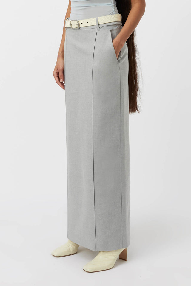 Anais Deconstructed Maxi Skirt in Light Marle Grey - CAMILLA AND