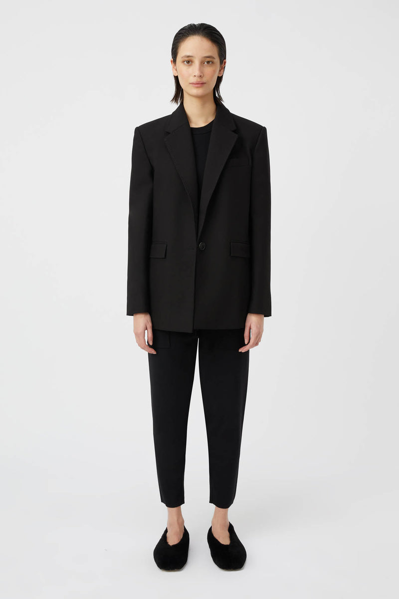 The Charlton Relaxed Viscose Pant in Black by C&M