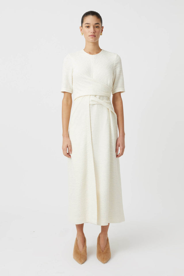 Realm Twisted Midi Dress in Cream CAMILLA AND MARC C M