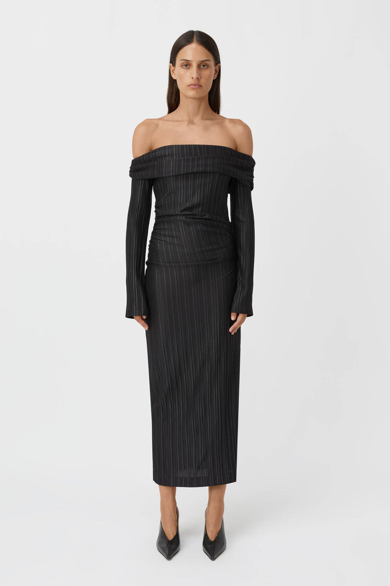 Shaw Off-The-Shoulder Dress in Black - CAMILLA AND MARC® C&M