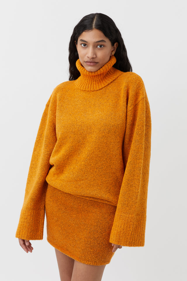 Lotus Knit Turtleneck Sweater in Tamarind - C&M |CAMILLA AND MARC